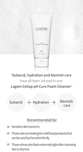 LAGOM CELLUP PH CURE Mousse nettoyante - Nettoyant visage doux et apaisant équilibrant le pH pour les peaux sensibles, femmes, Corée - Product Image 4