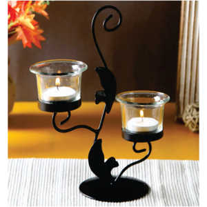 Wholesale Elegant <b>Black</b> Iron Tealight Candle Holder Glass Cup Metal Votive <b>Candlestick</b> Stand for Wedding Table Home Decor Stand - Product Image 1