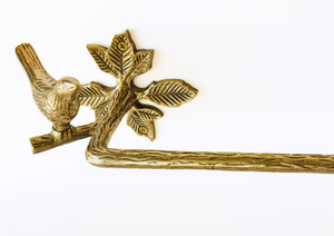 Vintage Metal Towel Holder With Golden Finish Artisan Craft Designed For Decorative Interiors And Functional Seasonal - Product Image 2