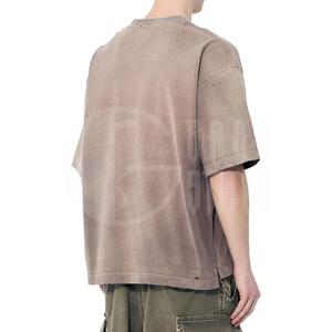 Camiseta Vintage para Hombre, Estilo Desgastado, Mezcla de Poliéster/Algodón, Ecológica, Transpirable, Anti-Pilling, Estilo Urbano, Corte Regular - Product Image 3