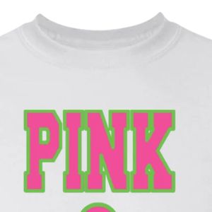 Camiseta blanca personalizada para mujer con bordado rosa y verde, manga corta, cuello redondo, informal, a la moda, para verano, estilo urbano. - Product Image 5