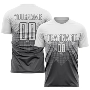 Ensemble de maillots de football personnalisés à sublimation dégradée 100% polyester, col en V, manches courtes, évacuation de l'humidité, unisexe, adulte, nom et numéro de l'équipe - Product Image 2