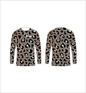 เสื้อกีฬาแขนยาวลายเสือดาวสีเบจ เสื้อยืดออกกำลังกายน้ำหนักเบา - Product Image 4