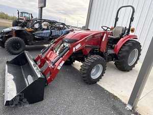 Tractor Rojo 4x4 con Cargador Frontal, Tractor Utilitario para Jardín con Transmisión de Engranajes, Multifuncional - Product Image 2