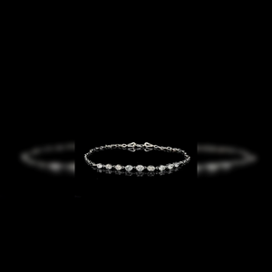 Pulsera de Diamantes Cultivados en Laboratorio, Oro Blanco de 14K, Corte Ovalado, para Mujer, Pulsera Minimalista de Lujo - Product Image 1
