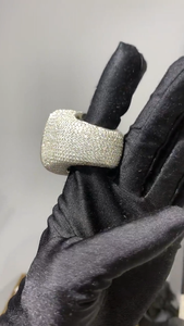 Anillo de Moissanita Iced Out con Diamantes, Plata de Ley 925, Anillo de Mezclilla VVS, Anillo de Declaración Hip Hop, Joyería de Lujo, Regalo para Hombre - Product Image 5