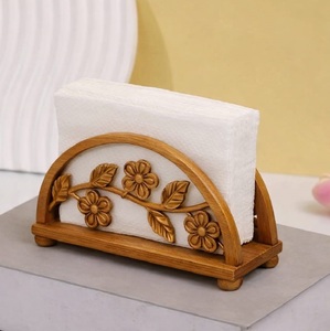 Luxury Modern Wooden Tissue <b>Box</b> Holder Decorative Laser Cut Napkin <b>Box</b> Cover Home Table Organizer - Product Image 5
