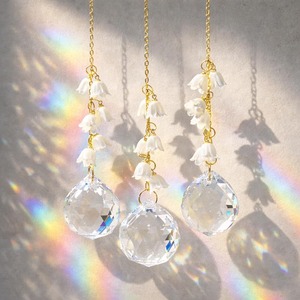 Elegant <b>Crystal</b> <b>Ball</b> Suncatcher With White Flower Charm Hanging Decor For Home Garden Balcony Window Gift Handcrafted From India - Product Image 6