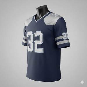 Maillot de football américain personnalisé OEM, manches courtes, tissu en mesh respirant, haute qualité, vêtements de sport d'équipe, unisexe, adulte - Product Image 3