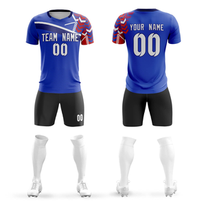 ชุดฟุตบอลผู้ใหญ่ระบายอากาศได้ดี เสื้อเจอร์ซีย์แขนสั้นพิมพ์ลายตามสั่ง พร้อมถุงเท้า - Product Image 4