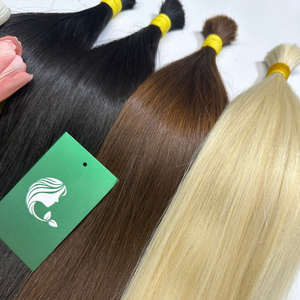 Extension de cheveux humains crus Cheveux indiens crus vierges en vrac Cheveux droits soyeux naturels non traités en vrac - Product Image 5