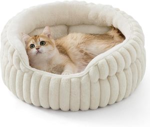 Cama de Lujo para Gatos Pequeños, Lavable, de Pana Súper Suave, con Base Antideslizante, para Uso en Interiores, 20''x20''x8'' - Product Image 1