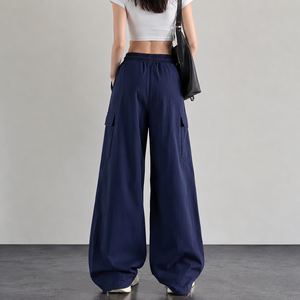 Pantalones Cargo de Pierna Ancha para Hombre, Cintura Elástica con Cordón, Diseño Bordado con Estampado de Personajes de Anime, Ropa Casual de Calle, Verano, 100% Algodón - Product Image 3