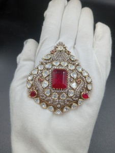 Vintage Gold Plated <b>Ruby</b> Peacock Pendant Diamond Accents Ethnic Women's Wedding Jewelry Charm Gift Silver <b>Necklace</b> - Product Image 3