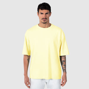 Camiseta de Cuello Redondo para Hombre, 100% Algodón, Talla Grande, Transpirable, con Logotipo Personalizado, Estilo Urbano, Hip Hop - Product Image 1