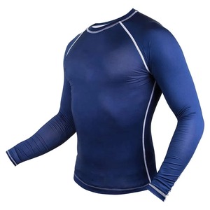 Latest Design Solid Color Plus Size Quick Dry Short Sleeve <b>Compression</b> <b>Shirts</b> with Customized Colors Rash Guards <b>for</b> <b>Men</b> - Product Image 3