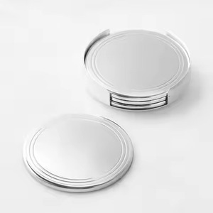 Designer Metal Coasters Set Elegant <b>Table</b> <b>Protectors</b> for Coffee Cups Wine Glasses Restaurant Hotel Bar Home Decor - Product Image 3