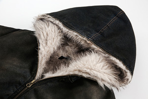 Chaqueta de Invierno Personalizada de Alta Calidad para Hombre, de Lona y Algodón con Forro Polar, Cuello Alto, Logotipo Frontal, Antibacteriana y Resistente al Viento - Product Image 3