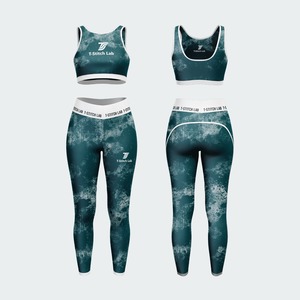 TAYYAB <b>STITCH</b> LAB Women's Yoga 4-Piece Set Mid Waist <b>Leggings</b> Adjusted Straps Sports Bra Crop Top Breathable Plus Size Elastic - Product Image 6