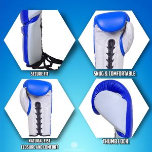 Gants de boxe professionnels pour l'entraînement au sparring, en cuir véritable, à lacets, pour Muay Thai, Kickboxing, MMA, Sanda, respirants, 8 oz - Product Image 5