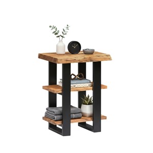 Lampe à huile hexagonale en bois d'acacia, bord naturel de la croûte, faite à la main, décoration d'intérieur, vente en gros, Moradabad - Product Image 2