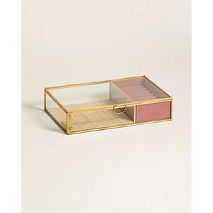Custom Modern Clear Glass <b>Box</b> with Black Brass Edge Decorative Tabletop Terrarium Container Multipurpose Organizer Case Boxes - Product Image 2