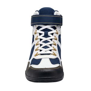 Botas de boxeo blancas de caña alta con correa en el tobillo, calzado de lucha libre, calzado de entrenamiento con cordones, transpirables, para hombre - Product Image 2