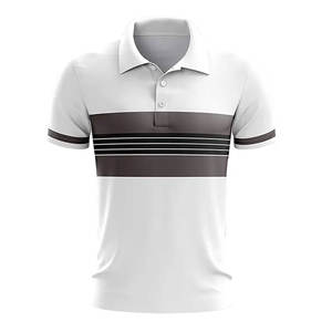 Polo rayé pour homme, séchage rapide, respirant, coupe unisexe, sport, golf, t-shirt uni - Product Image 1