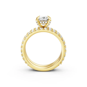 Princess Cut Lab Grown Diamond IGI Certified Trendy Bridal <b>Ring</b> <b>Set</b> 14KT Yellow <b>Gold</b> Engagement <b>Ring</b> Wedding Band <b>Set</b> Women - Product Image 6