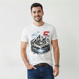 เสื้อยืดพิมพ์ลายผู้ชายระดับพรีเมียม ผ้าฝ้ายคุณภาพสูง เสื้อผ้าแฟชั่นกราฟิก พร้อมบริการสกรีนโลโก้ตามสั่ง บริการ OEM ไซส์ OEM แบรนด์ส่วนตัว สำหรับผู้ชาย - Product Image 1