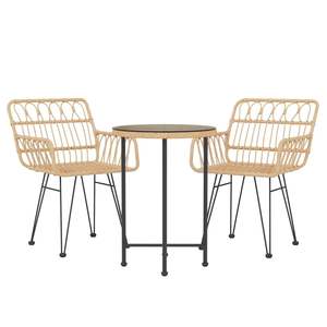 Ensemble de salle à manger de jardin en acier brun durable pour patio, mobilier d'extérieur standard - Product Image 3