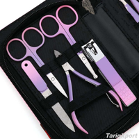 Kit de manucure professionnel luxueux avec outils en acier inoxydable, ensemble de soins des ongles portable 7 en 1 pour adultes