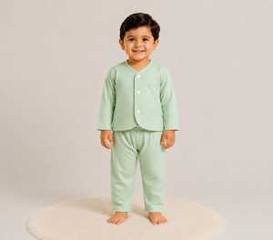 Conjunto de Pijama de Algodón para Bebé, Unisex, Color Sólido, Bonito Conjunto de Pijama - Product Image 2