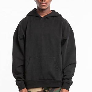 Unisex Regular Fit <b>Black</b> Hooded Pullover <b>Sweatshirt</b> 100% Cotton Fleece Casual Autumn Wear Front Pocket Anti-Pilling Breathable - Product Image 1