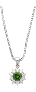 Collar con Colgante de Peridoto en Plata 925 con Baño de Rodio para Mujer, Forma de Flor, Cadena de Serpiente, Joyería Clásica para Uso Diario - Product Image 3
