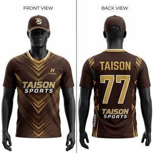 เสื้อแบดมินตันชาย ผ้าโพลีเอสเตอร์ 180 GSM ระบายอากาศได้ดี สีน้ำเงิน-ดำ ลายเรขาคณิต  รับสกรีนโลโก้ตามแบบ - Product Image 4