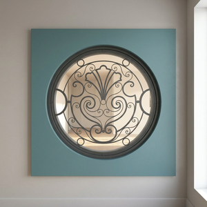 Élégant panneau de clôture décoratif en fer forgé avec motif gravé en spirale, thème nature écologique, surface thermolaquée pour extérieur - Product Image 5