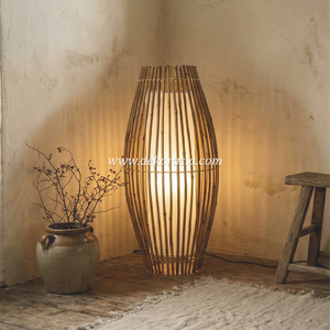 Kendang Floor Lamp Natural Bamboo <b>Standing</b> Lamp Decorative Lighting for Living Room Bedroom Hotel Interior Decor - Product Image 6