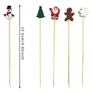 100 Uds selecciones de cóctel de Navidad palillos de dientes temáticos de Navidad para bebidas de frutas pinchos de aperitivo decoraciones de fiesta perfectas - Product Image 3