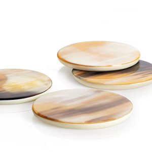 Ensemble de dessous-de-verre en corne de qualité supérieure, faits à la main, avec finition polie, pour des dîners de luxe au prix le plus bas - Product Image 1