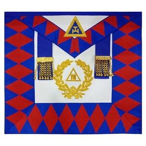 MASONIC REGALIA ROYAL ARCH CHAPTER GRAND DEPUTY APRON WITH TWO TASSELS HAND-EMBROIDERED EMBLEM Gold Bullion Work - Product Image 1