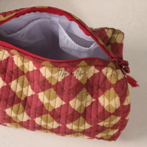 Assorted Floral Hand Bag With Zipper Closure And Tassels <b>Medium</b> Size Portable Makeup <b>Case</b> ( Set Of 3) - Product Image 4