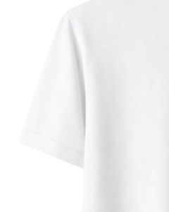 Polo homme blanc personnalisé en mélange de coton, décontracté, à manches courtes, col classique, uni, haut d'été avec détail rayé contrastant, coupe ajustée - Product Image 6