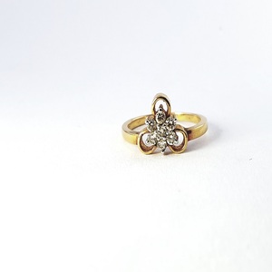 Belle bague en or 14 carats pour femmes, bijoux en or jaune poli, alliance de mariage, cadeau tendance, ornement raffiné - Product Image 1