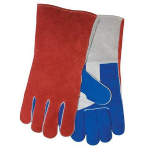 Guantes de Soldadura TIG de Cuero Suave y Algodón, Reforzados, Industriales, de Alta Calidad, con Logotipo, Color Gris, con Palma Única de Piel de Alce y Costuras de Kevlar - Product Image 5