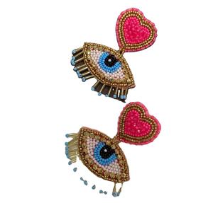 Boucles d'oreilles en perles en forme de cœur, boucles d'oreilles personnalisées multi-perles, bijoux de fête pour femmes, meilleur prix, boucles d'oreilles en perles fabriquées en Inde - Product Image 1