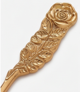Elegant Vintage <b>Dessert</b> Spoon And <b>Fork</b> Set With Ornate Metal Handles High Mirror Polish Flatware For Dining And Coffee - Product Image 2