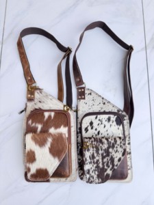 Bolso de Hombro de Cuero Vacuno, Moderno y Elegante, Bolso de Viaje Fácil de Llevar, Cinturón Portamonedas, Bolsos Multiusos Unisex - Product Image 5