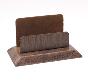 Personalized Office Desk Wood Business Card Holder Business Card Display Box With Engraving Desk Card <b>Shelf</b> Storage Holder - Product Image 3