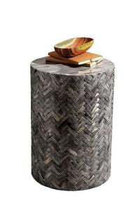 Table à tiroirs en os incrusté de la marque ILAHI, design moderne, détails en agate, rangement à trois niveaux, meuble portable pour la maison - Product Image 3